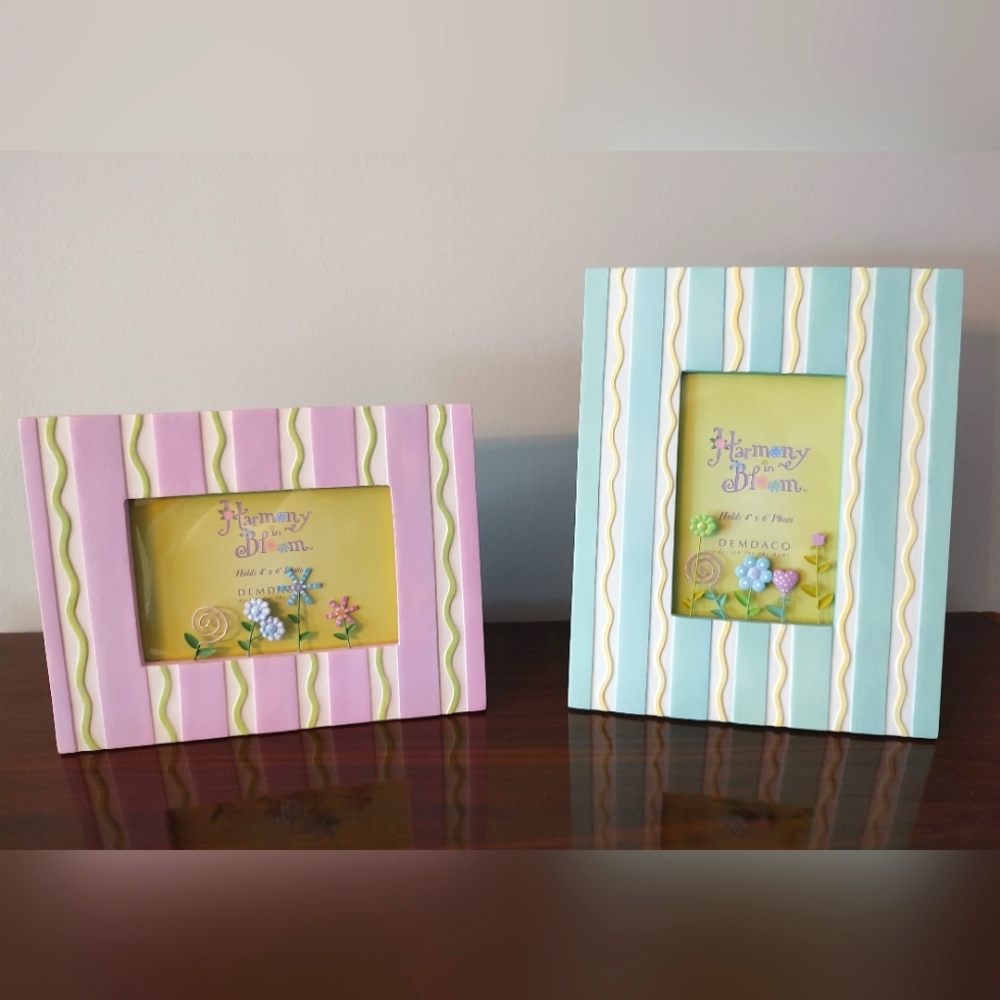 Striped 4x6 Photo Frames - Set of Two